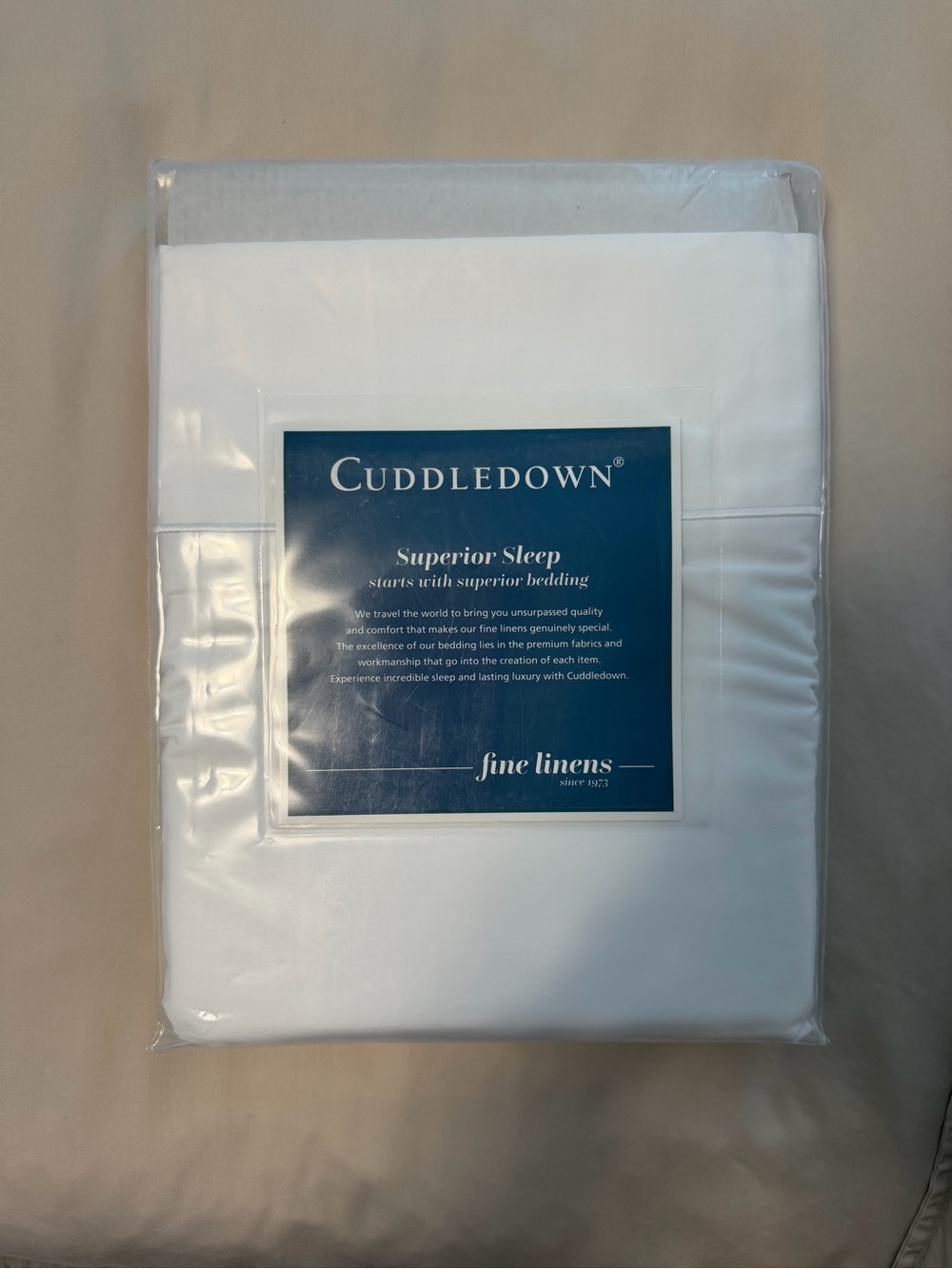 Cuddledown Sateen Flat Sheet Queen White